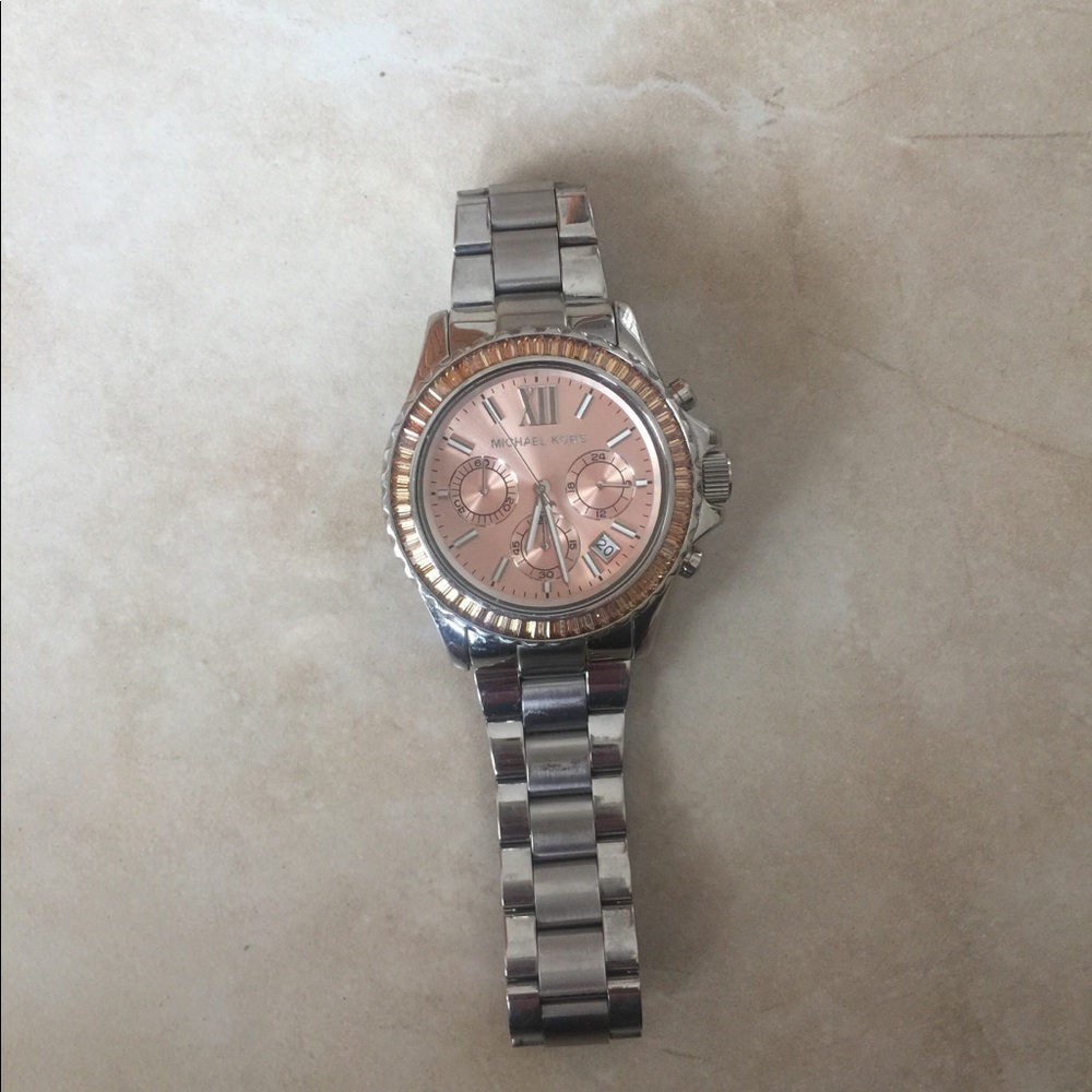 Michael Kors Silver and Rose Gold Women’s Watch